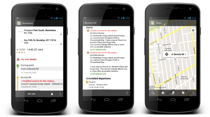 google adds live transit tracking to six locations on maps updated