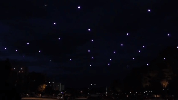 50 quadrocopters perform light show in Austria