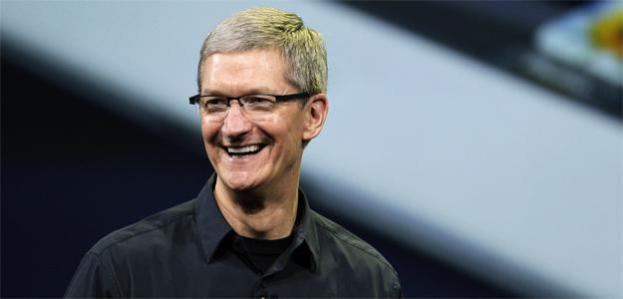 tim cook apple annoucement laughing september 12 iphone 5 unveiling