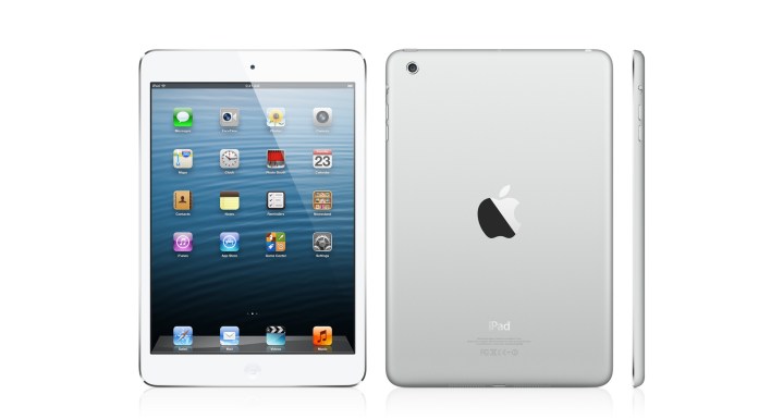 The first-generation Apple iPad Mini, viewed from the front and back.