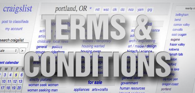 terms & conditions craigslist
