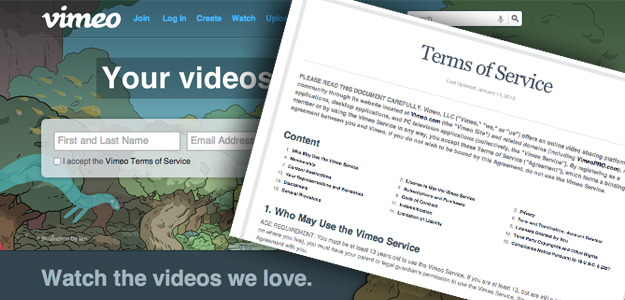 Terms and Conditions vimeo video hosting service