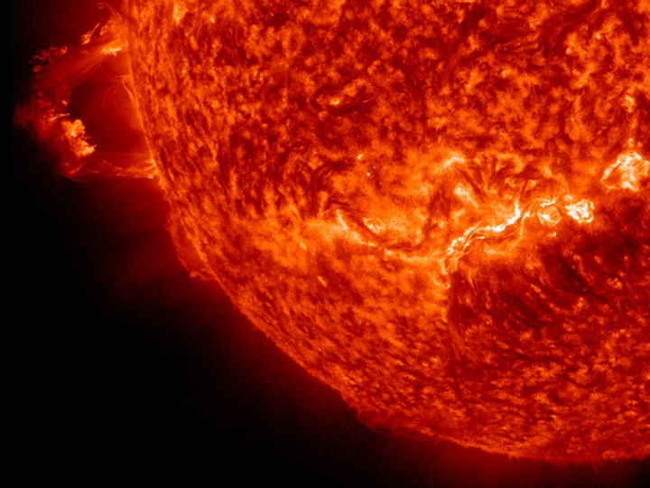A close-up image of the sun. 