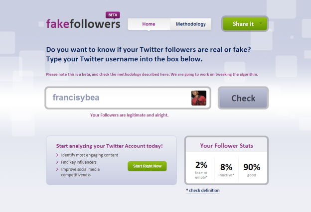 social bakers fake followers
