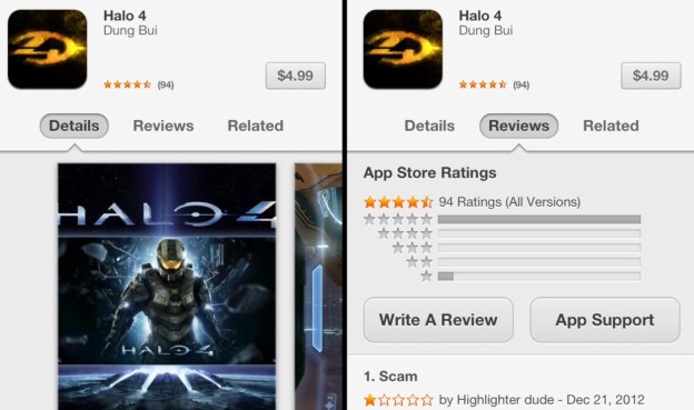 Fake Halo 4 iOS
