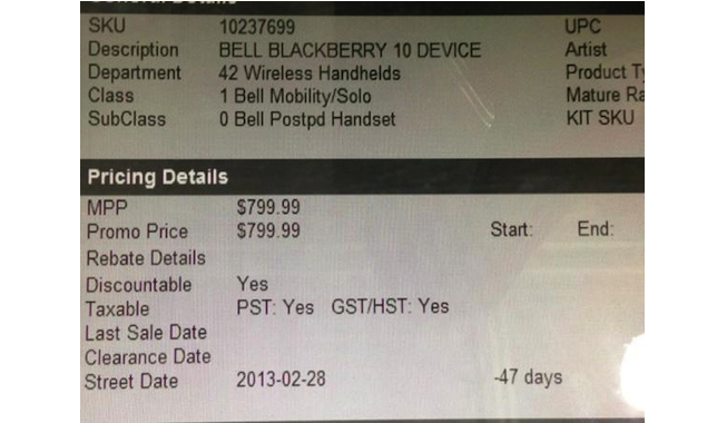 BlackBerry 10 Date Leak