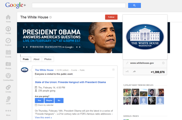 President Obama GooglePlus Fireside Hangout Feb142013