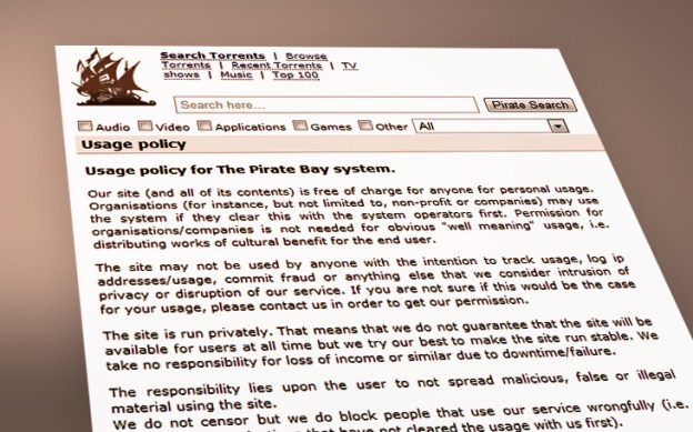 Terms  Conditions Surprise The Pirate Bay