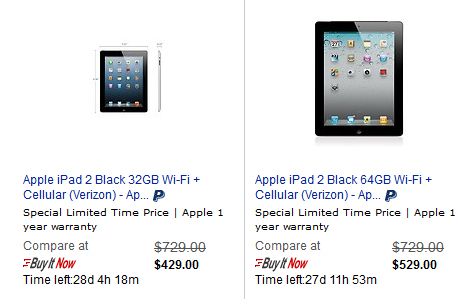 Apple eBay store iPad 2s