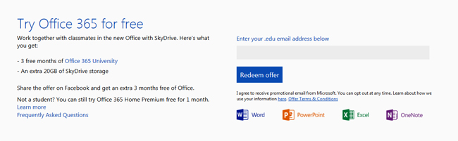Microsoft Office 2013 for Students offer
