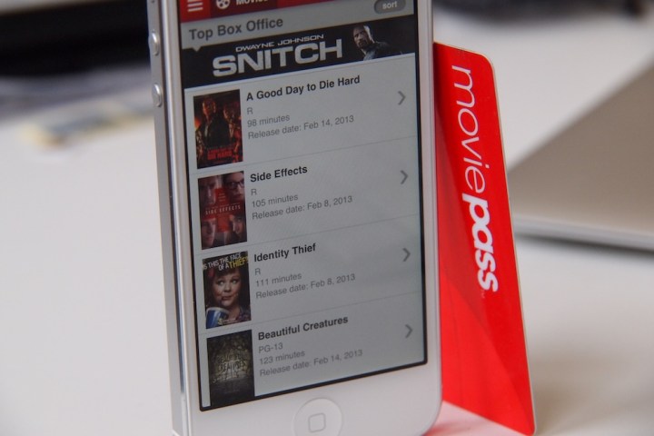 MoviePass card and iPhone app
