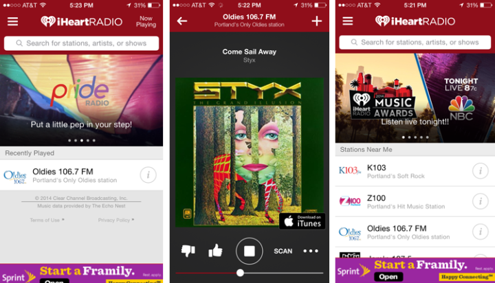 iheartradio paid offering updated screens