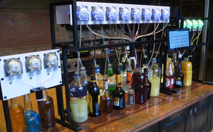The automatic drink mixing machine -- robot bartender cocktail dispenser 