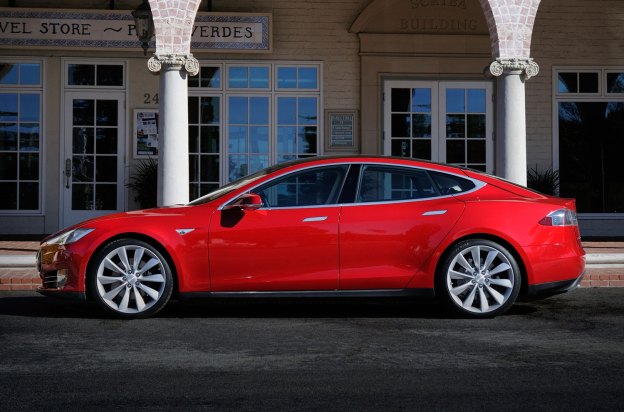 Tesla Model S red side