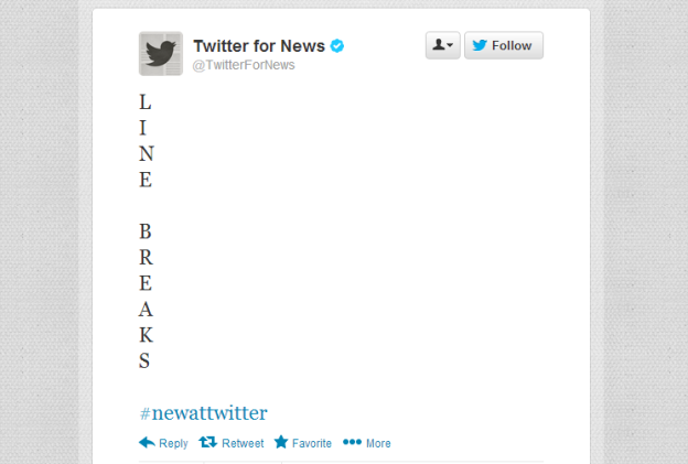 twitter for news linebreaks