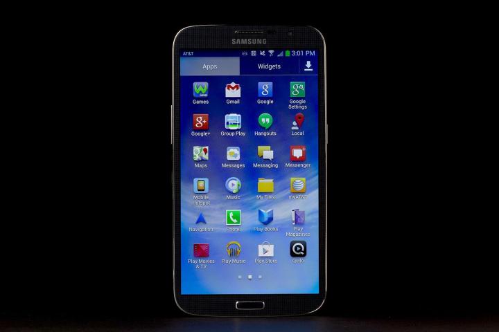 Samsung Galaxy Mega 6.3 front app grid