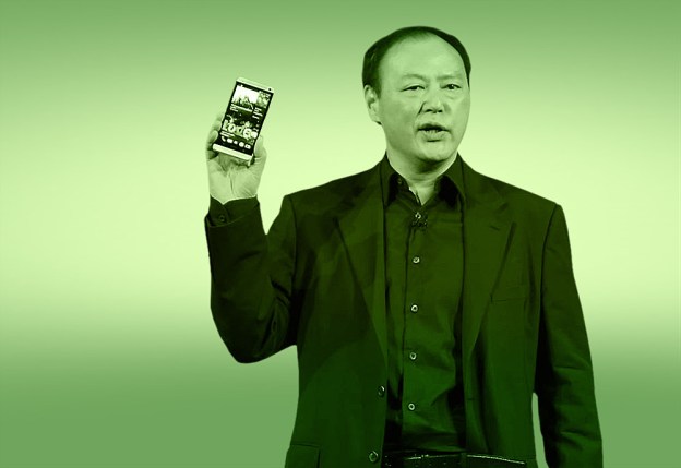 HTC CEO Peter Chou holding the HTC One