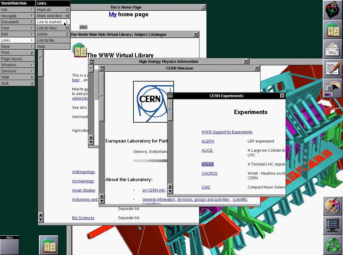  original NeXT web browser in 199