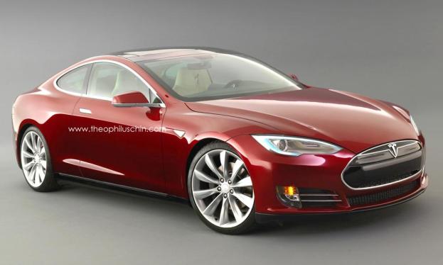 Tesla Model S coupe front three quarter