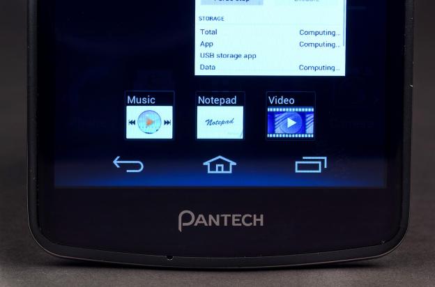 Pantech Discover Phone front bottom macro