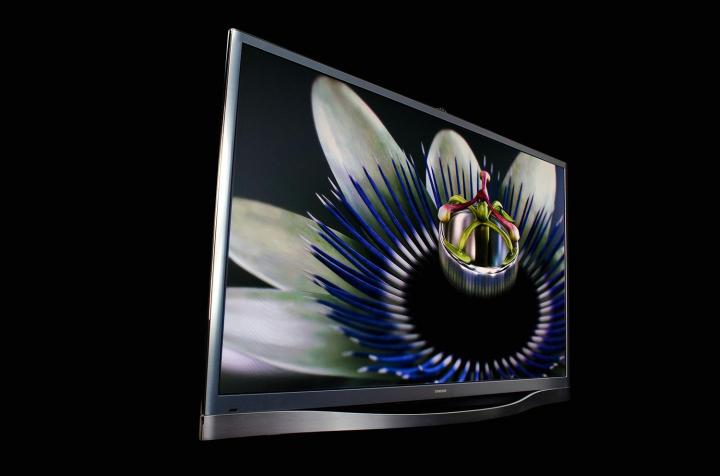 A close-up of an orchid on a Samsung PN60F8500 Plasma TV.