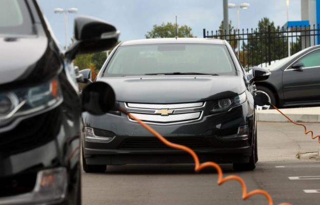 Chevrolet Volts plugged in