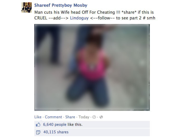 facebook beheading