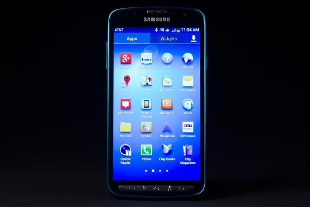 Samsung Galaxy S4 Active review front screen on app grid