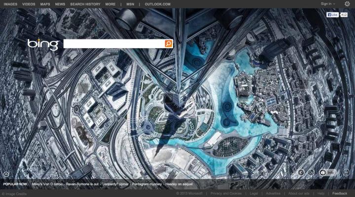 bing homepage to showcase images from 500px photo site