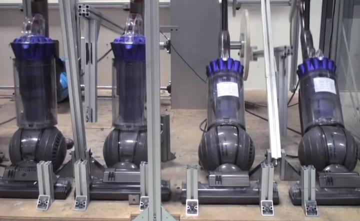a look behind the scenes at how dyson beat crap out of vacuums vacuum tests