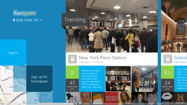 foursquare windows 8 app hands on