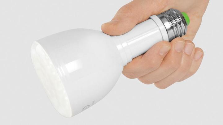 bulb flashlight uses built in battery to keep things bright during power outages