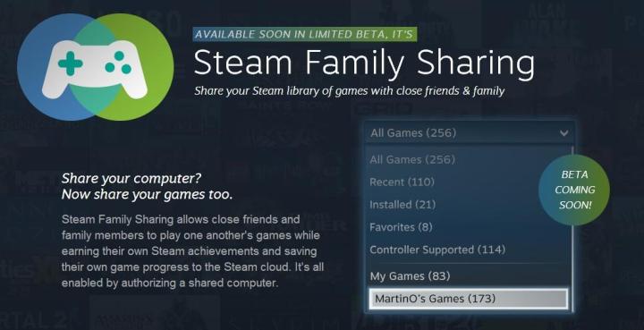 steam introduces something pc fans havent seen for decades the ability to share games