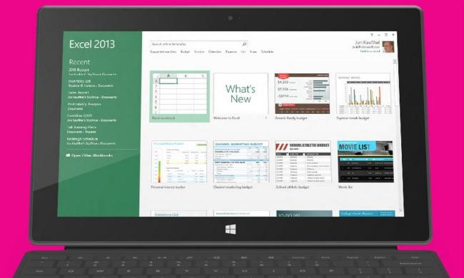 microsoft surface office excel