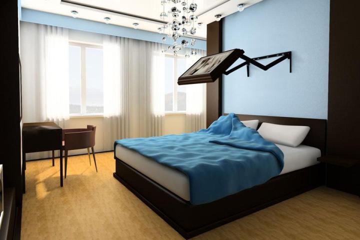 flip tv wall mount cleverly conceals flatscreen bedroom blue open max brit adj