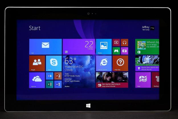 Microsoft Surface 2 front start screen