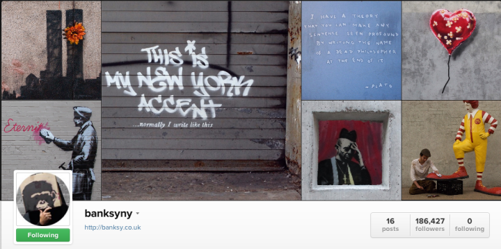 banksy has instagram or hes tricking us screen shot 2013 10 16 at 1 55 01 pm