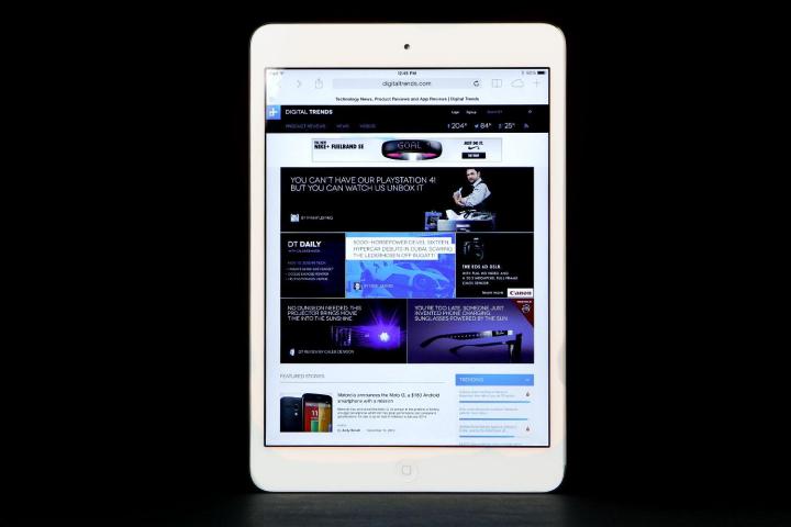 iPad mini with retina front safari