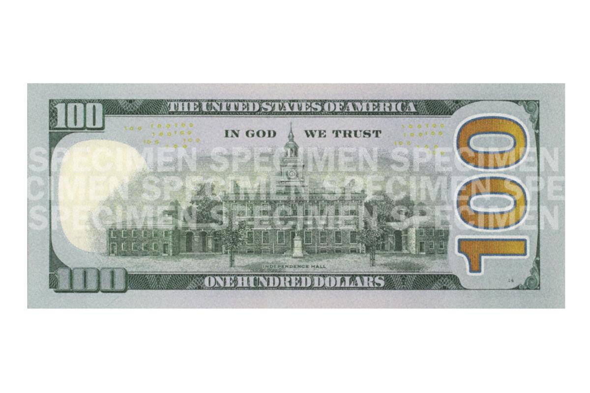 new 100 dollar bill 2013 back
