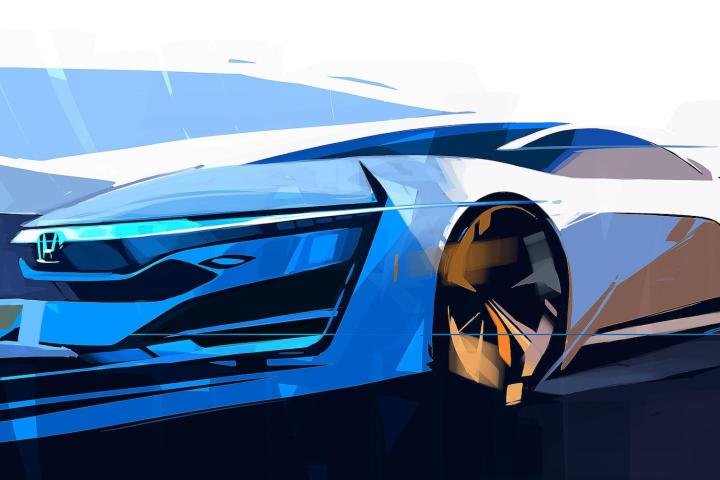 2013 la auto show honda fcev concept drawing teased teaser