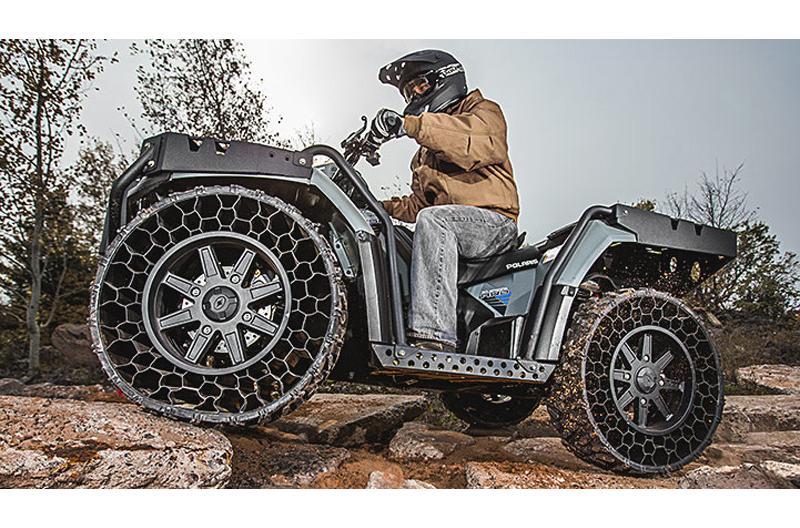 polaris new airless tire can withstand a 50 caliber bullet sportsman wv850 ho 1