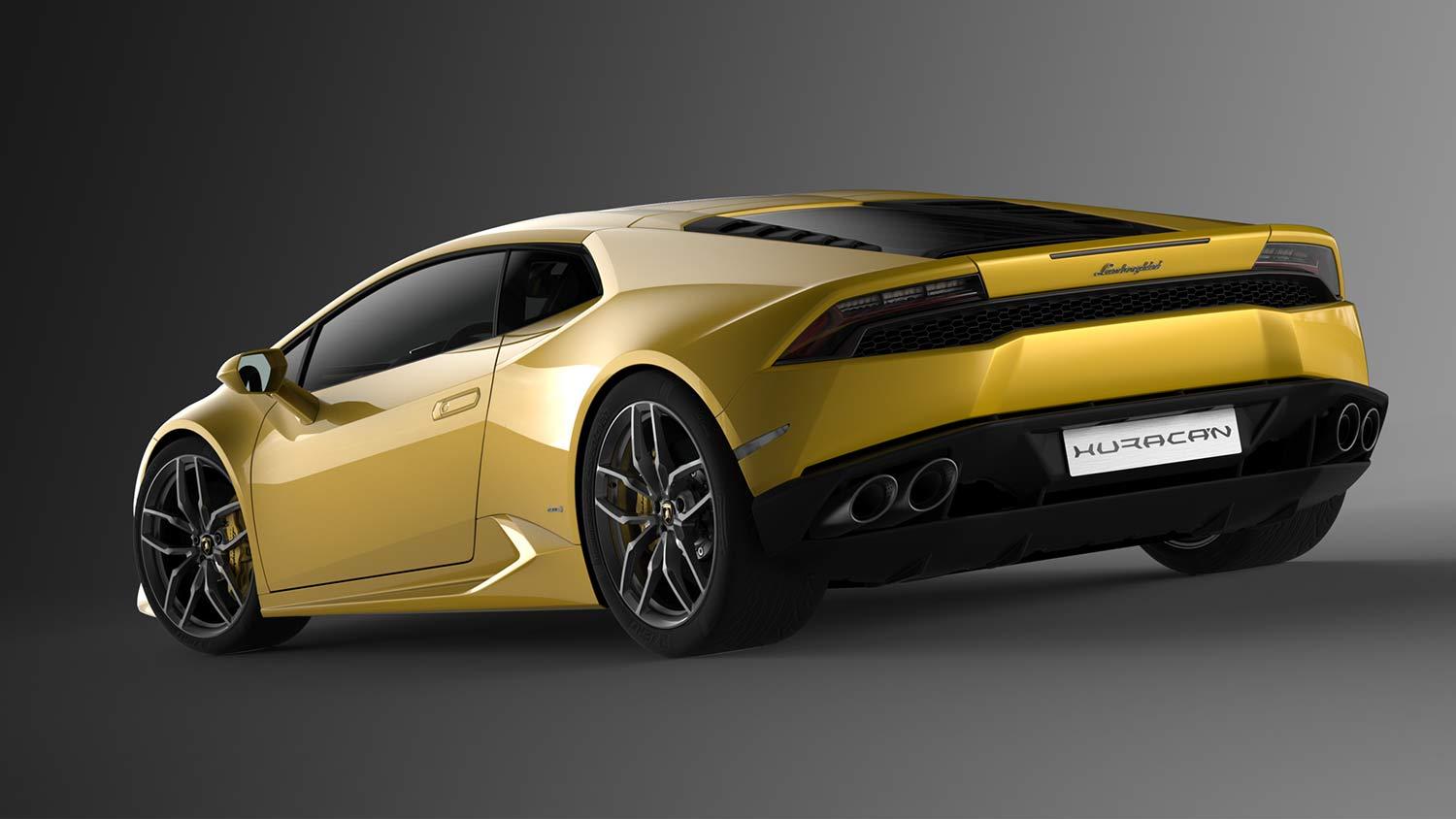 Lamborghini Huracan exterior rear left yellow