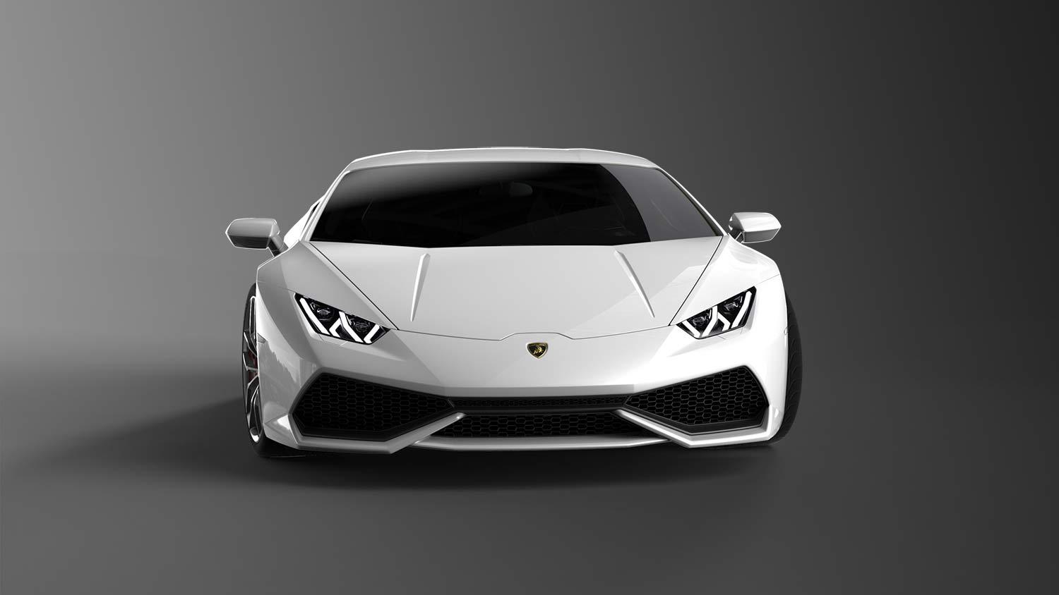 Lamborghini Huracán exterior front silver