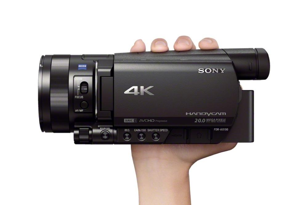 sony announces fdr ax100 4k handycam camcorder ax100b hand1 1200