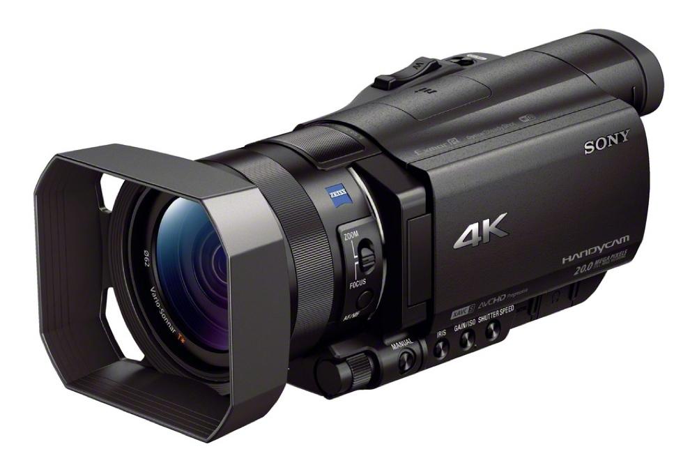 sony announces fdr ax100 4k handycam camcorder ax100b main1 hood 1200