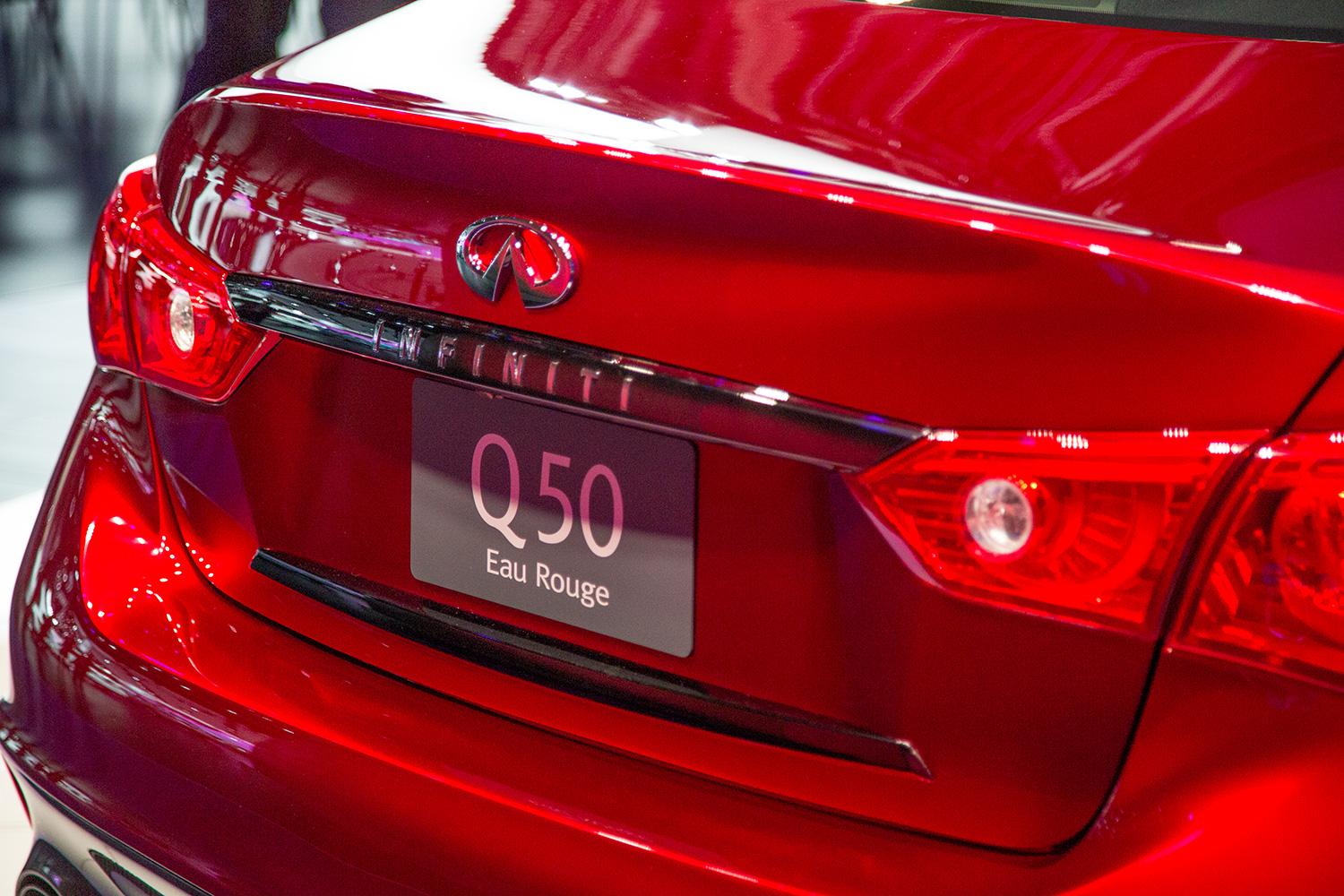 Infiniti Q50 Eau Rouge rear angle macro