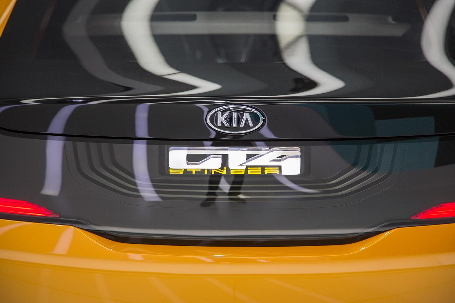 Kia GT4 Stinger rear emblem