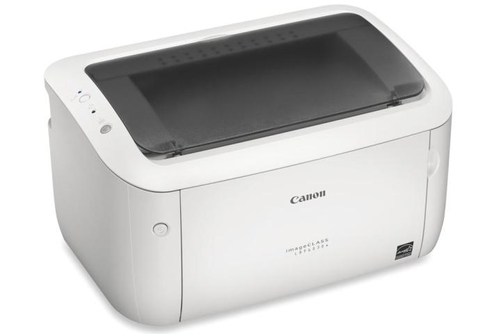 Printer laser Canon ImageCLASS LBP6030w dengan latar belakang putih.