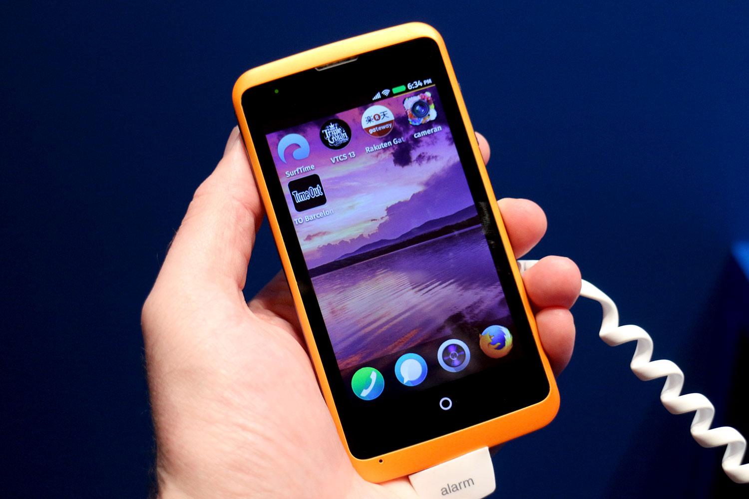 Alcatel OneTouch Fire Firefox OS home angle