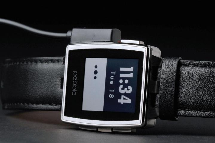 Pebble Steel Watch front connected